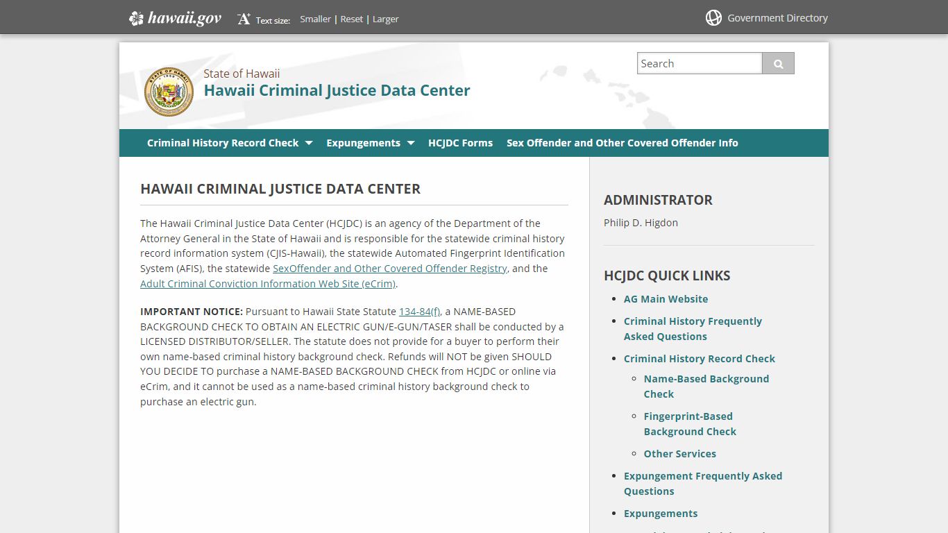 Hawaii Criminal Justice Data Center