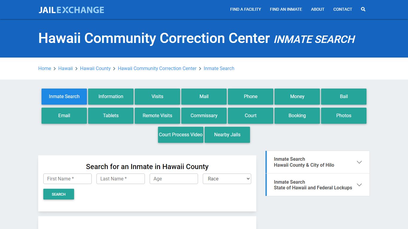 Hawaii Community Correction Center Inmate Search - Jail Exchange